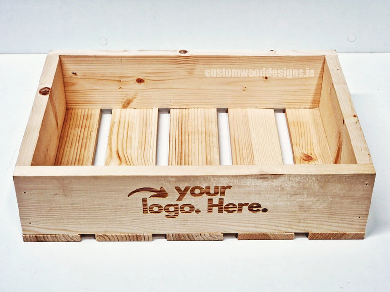 Load image into Gallery viewer, Natural Pine Crate-Style Counter Display – Rustic and Functional - Custom Wood Designs