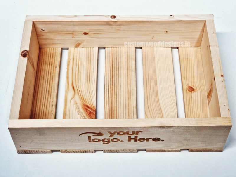 Load image into Gallery viewer, Natural Pine Crate-Style Counter Display – Rustic and Functional - Custom Wood Designs