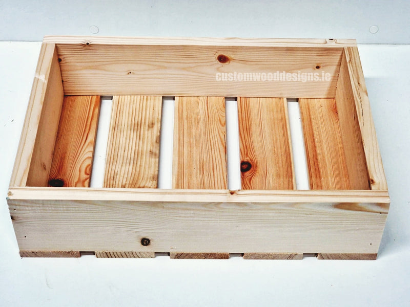 Load image into Gallery viewer, Natural Pine Crate-Style Counter Display – Rustic and Functional - Custom Wood Designs