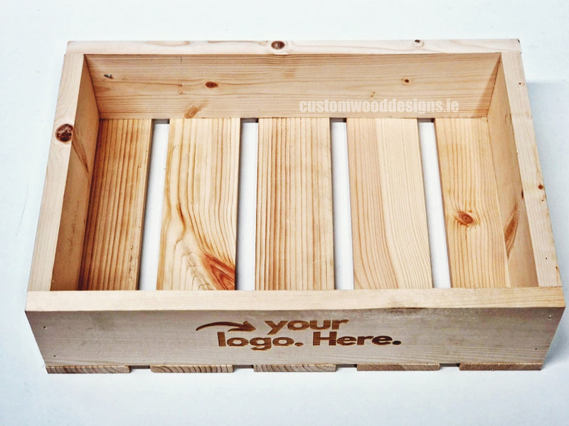Load image into Gallery viewer, Natural Pine Crate-Style Counter Display – Rustic and Functional - Custom Wood Designs