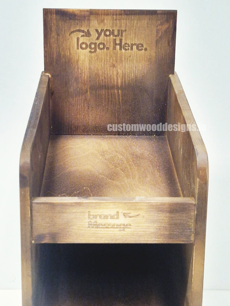 Load image into Gallery viewer, Dark Pine Three-Shelf Compact Countertop Display - Custom Wood Designs