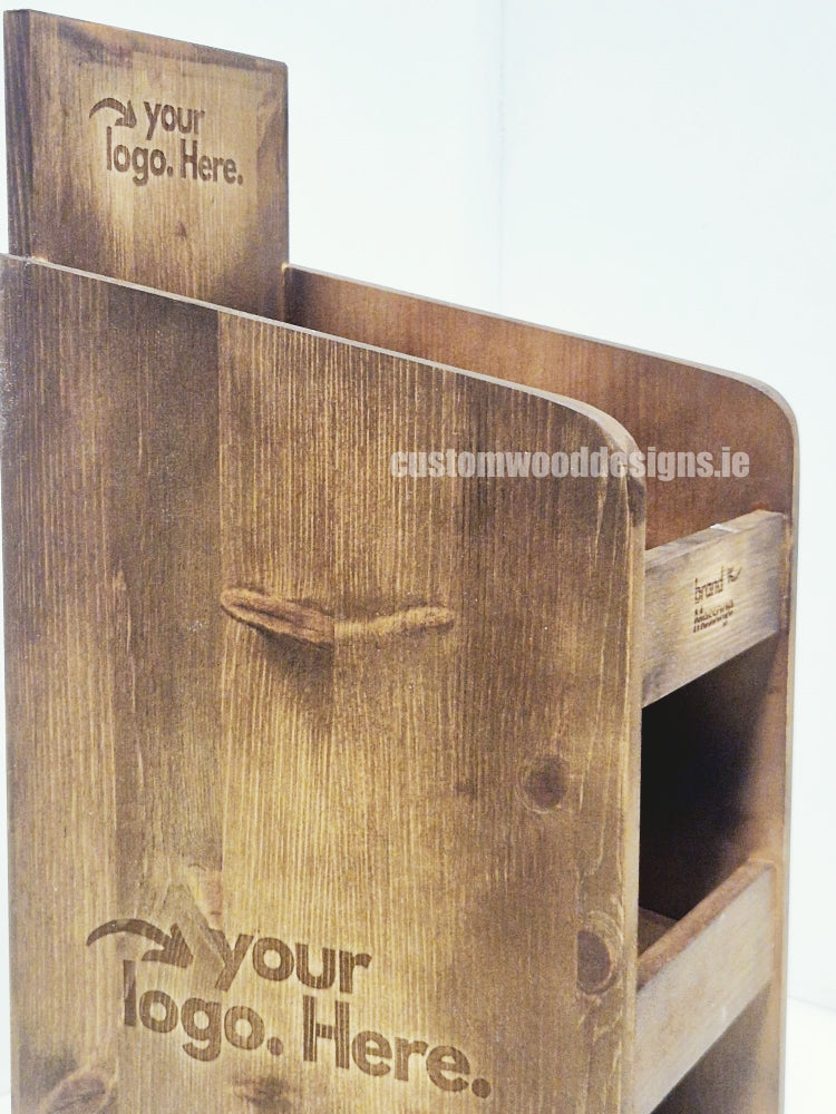 Load image into Gallery viewer, Dark Pine Three-Shelf Compact Countertop Display - Custom Wood Designs