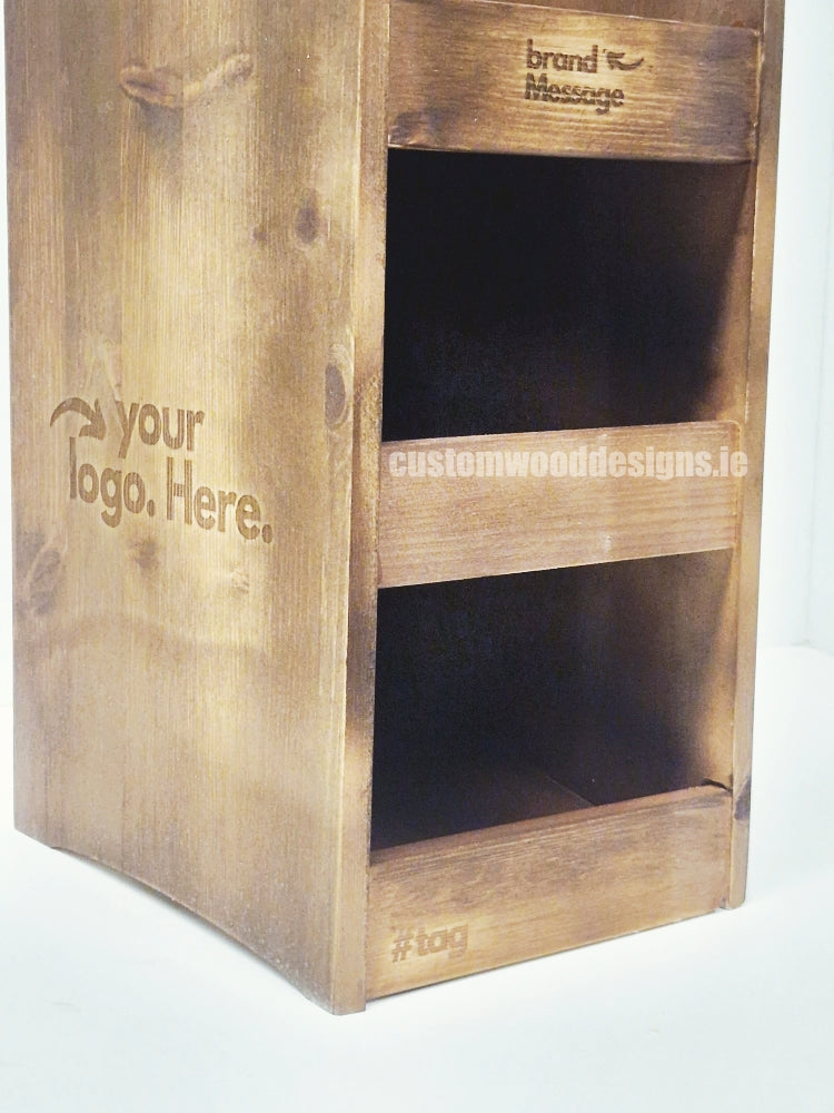 Load image into Gallery viewer, Dark Pine Three-Shelf Compact Countertop Display - Custom Wood Designs