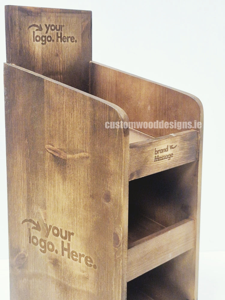 Load image into Gallery viewer, Dark Pine Three-Shelf Compact Countertop Display - Custom Wood Designs