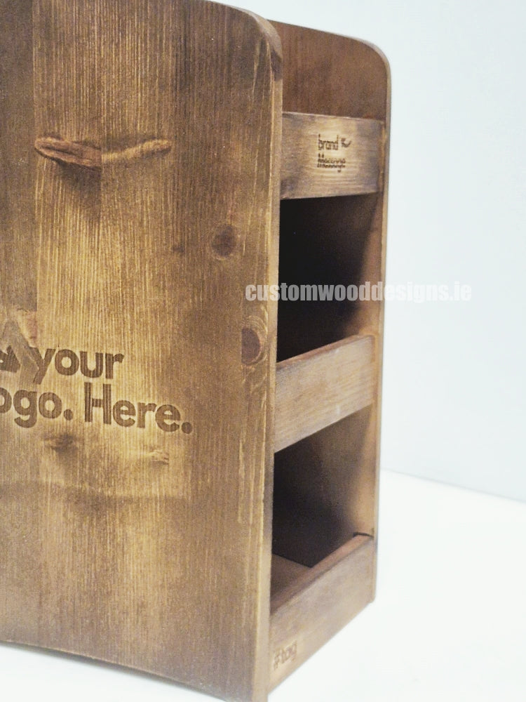 Load image into Gallery viewer, Dark Pine Three-Shelf Compact Countertop Display - Custom Wood Designs