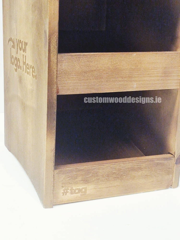 Load image into Gallery viewer, Dark Pine Three-Shelf Compact Countertop Display - Custom Wood Designs