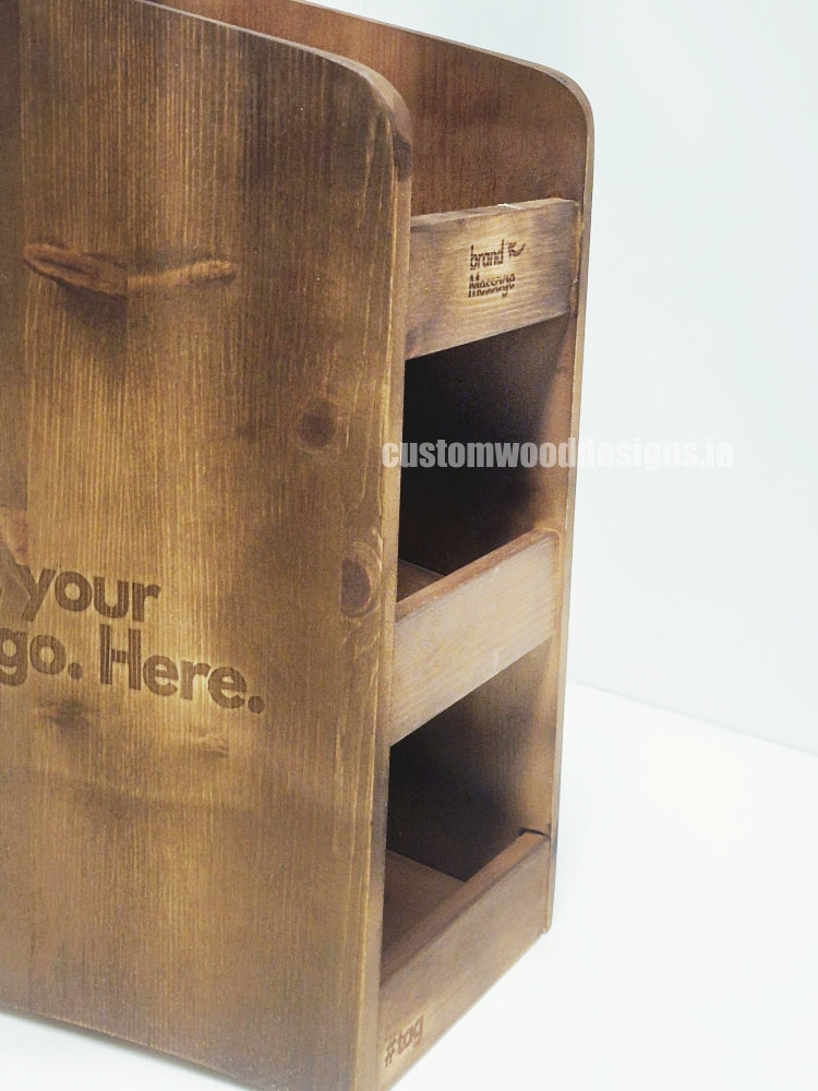 Load image into Gallery viewer, Dark Pine Three-Shelf Compact Countertop Display - Custom Wood Designs