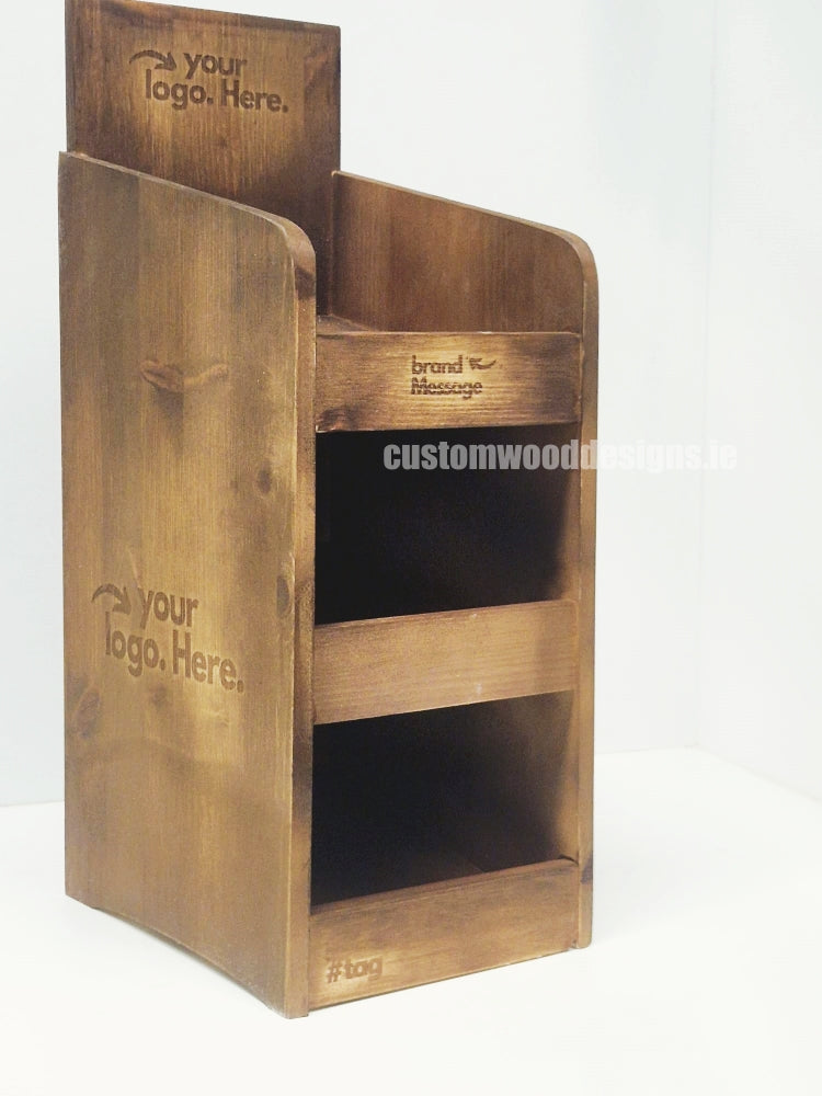 Load image into Gallery viewer, Dark Pine Three-Shelf Compact Countertop Display - Custom Wood Designs