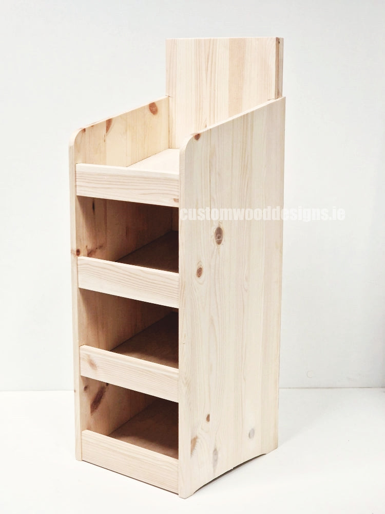 Load image into Gallery viewer, Natural Pine Four-Shelf Compact Countertop Display - Custom Wood Designs