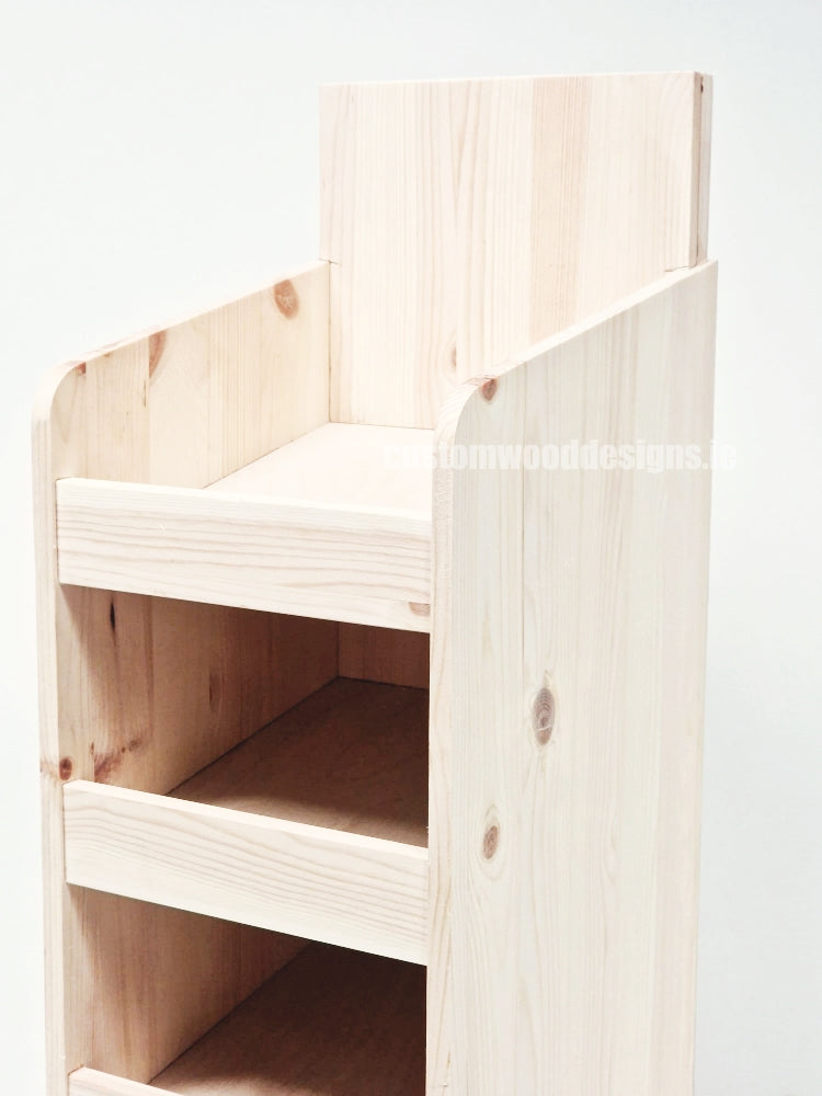 Load image into Gallery viewer, Natural Pine Four-Shelf Compact Countertop Display - Custom Wood Designs