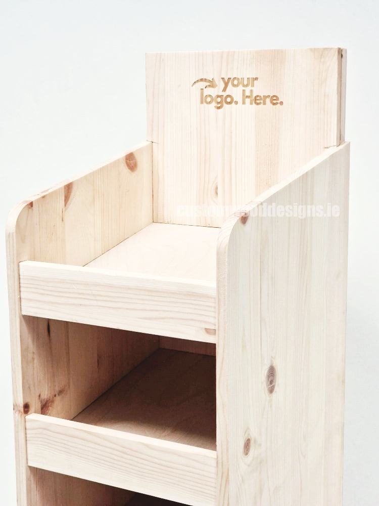 Load image into Gallery viewer, Natural Pine Four-Shelf Compact Countertop Display - Custom Wood Designs