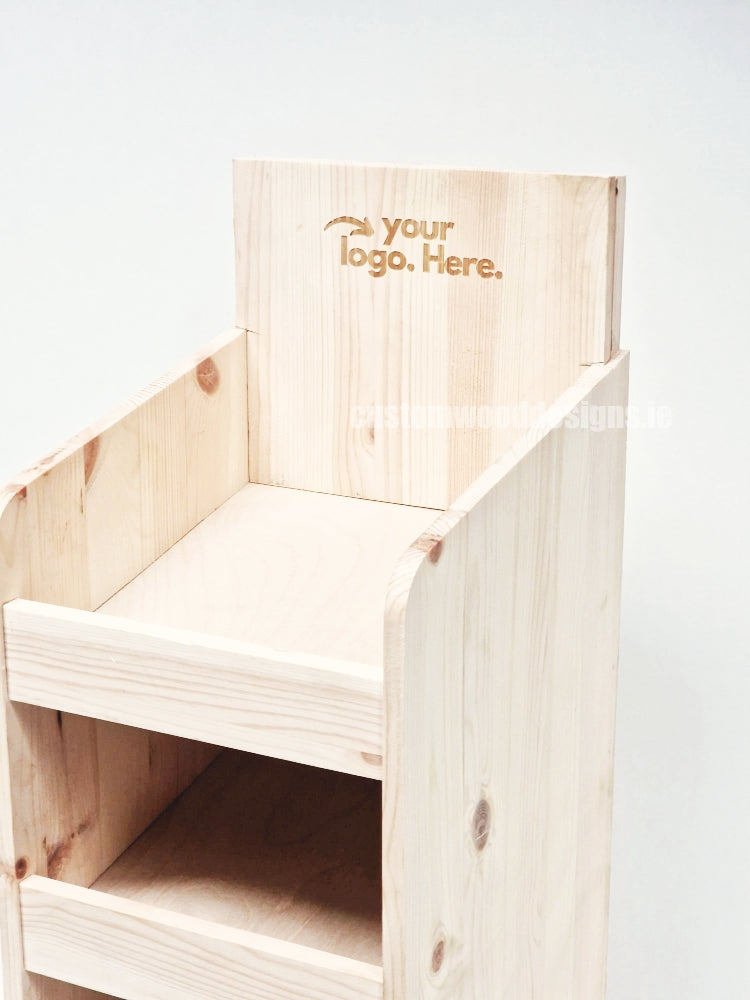 Load image into Gallery viewer, Natural Pine Four-Shelf Compact Countertop Display - Custom Wood Designs