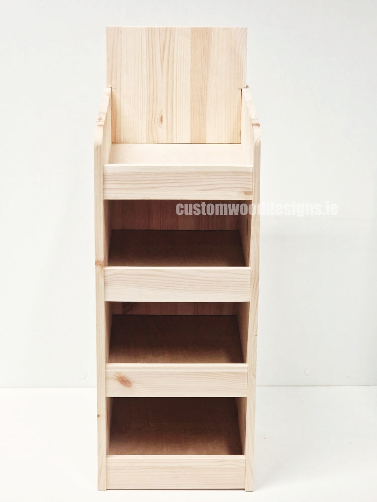 Load image into Gallery viewer, Natural Pine Four-Shelf Compact Countertop Display - Custom Wood Designs