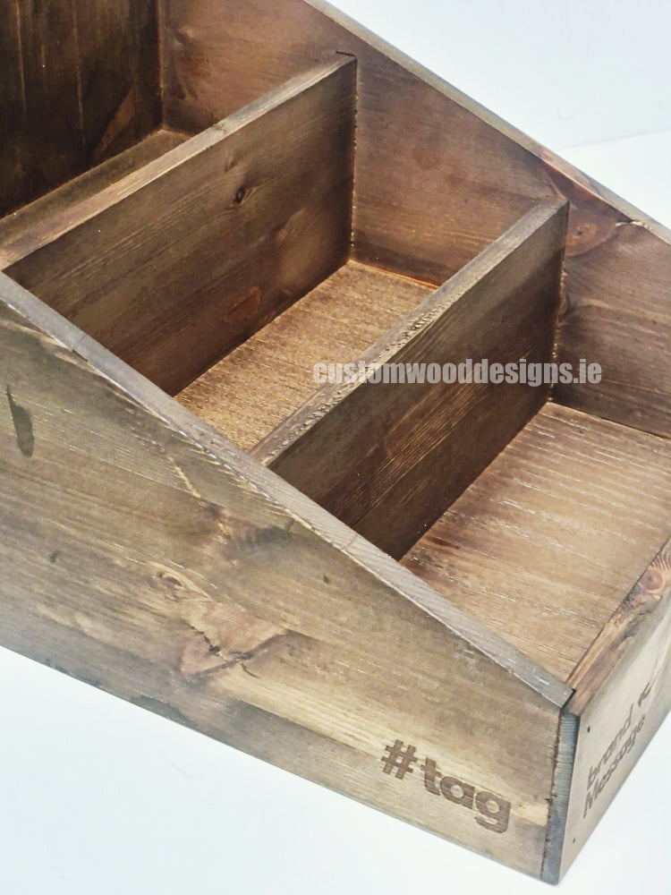 Load image into Gallery viewer, Dark Pine Low Tiered Countertop Display - Custom Wood Designs