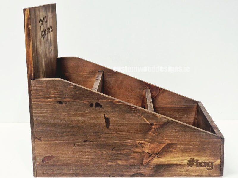 Load image into Gallery viewer, Dark Pine Low Tiered Countertop Display - Custom Wood Designs
