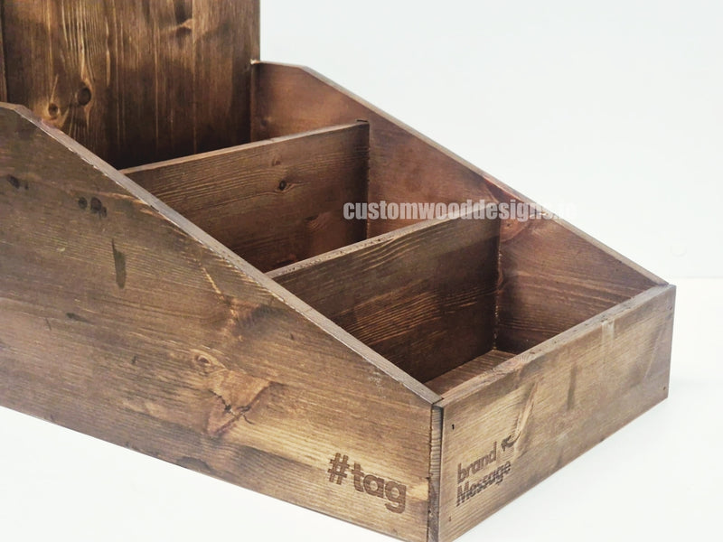 Load image into Gallery viewer, Dark Pine Low Tiered Countertop Display - Custom Wood Designs