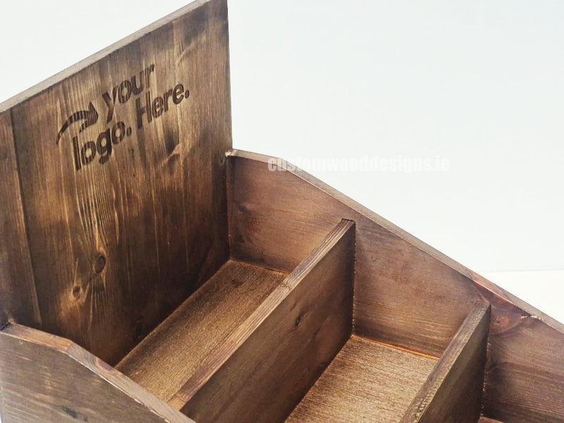 Load image into Gallery viewer, Dark Pine Low Tiered Countertop Display - Custom Wood Designs