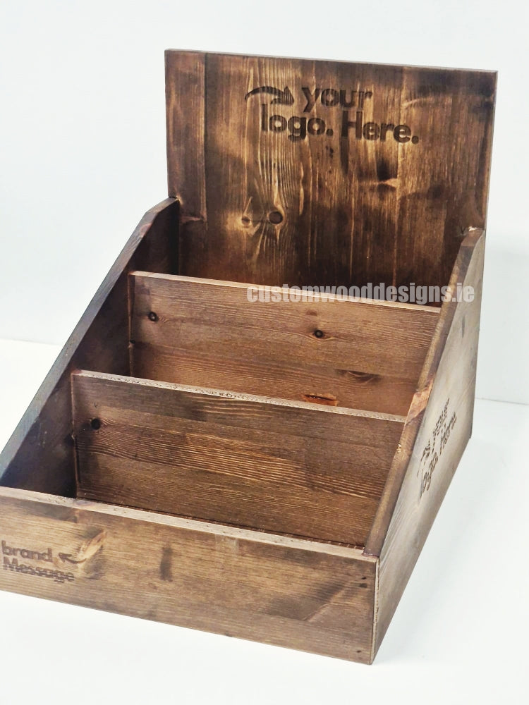 Load image into Gallery viewer, Dark Pine Low Tiered Countertop Display - Custom Wood Designs