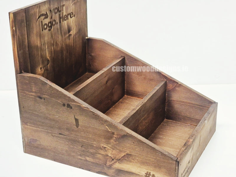 Load image into Gallery viewer, Dark Pine Low Tiered Countertop Display - Custom Wood Designs