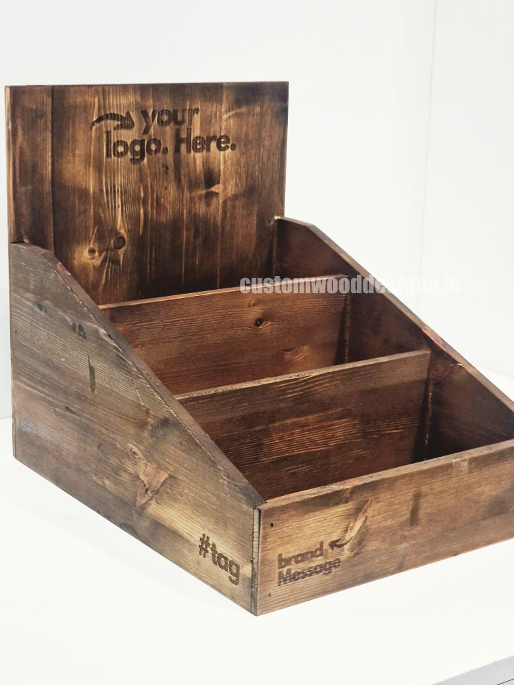 Load image into Gallery viewer, Dark Pine Low Tiered Countertop Display - Custom Wood Designs