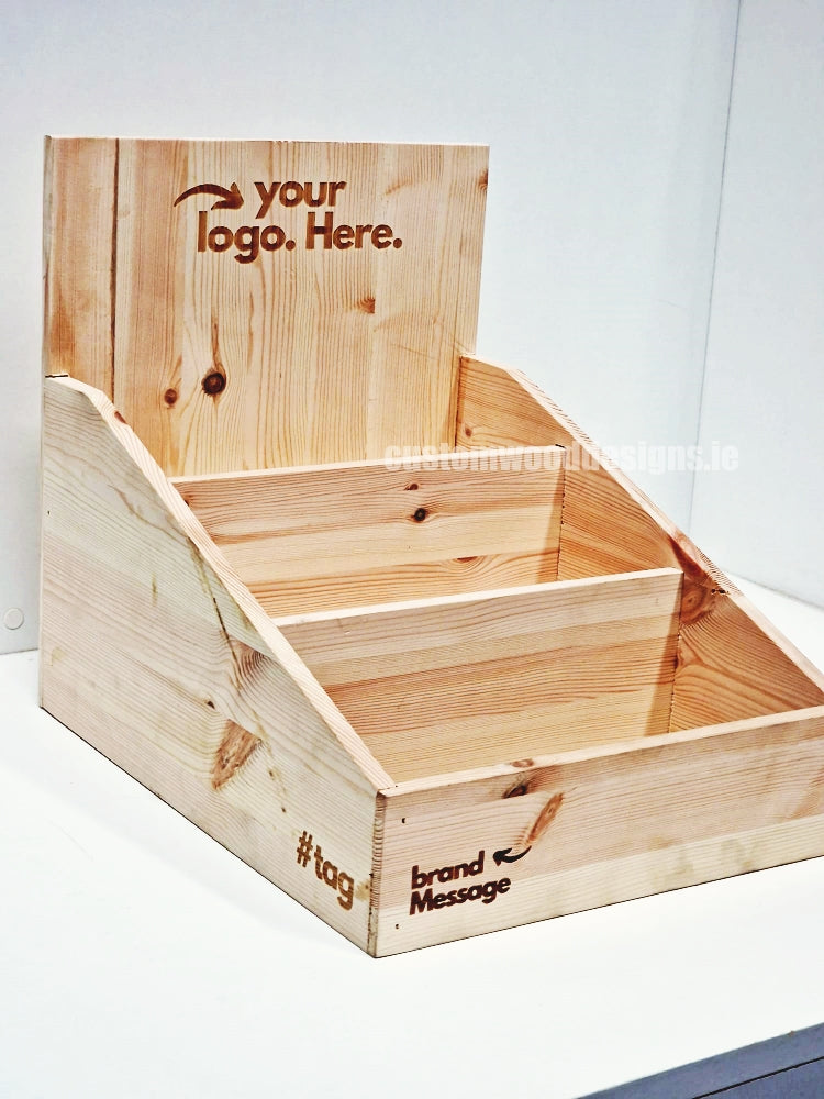 Load image into Gallery viewer, Natural Pine Low Tiered Countertop Display - Custom Wood Designs