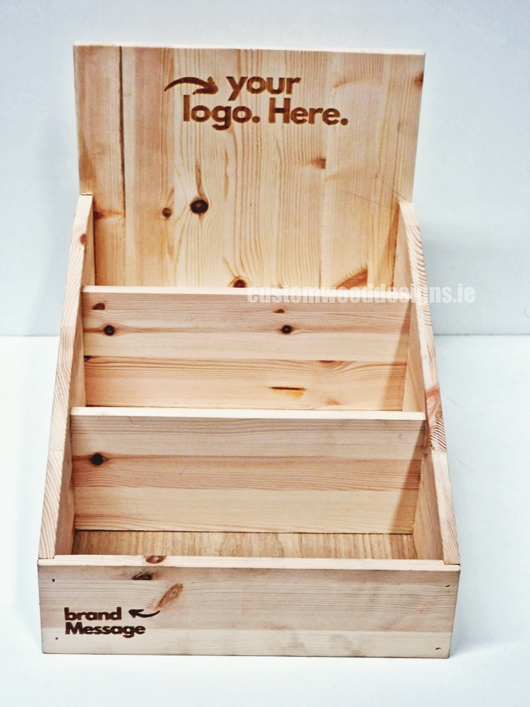 Load image into Gallery viewer, Natural Pine Low Tiered Countertop Display - Custom Wood Designs