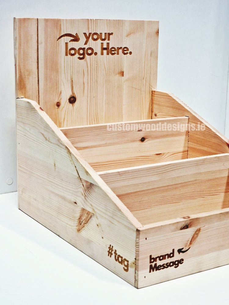 Load image into Gallery viewer, Natural Pine Low Tiered Countertop Display - Custom Wood Designs