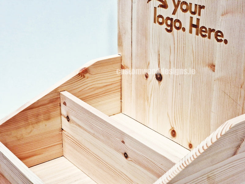 Load image into Gallery viewer, Natural Pine Low Tiered Countertop Display - Custom Wood Designs