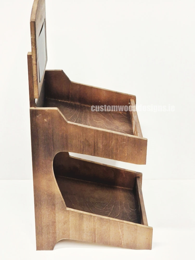 Load image into Gallery viewer, Dark Pine Two-Tiered Countertop Display for Baked Goods - Custom Wood Designs
