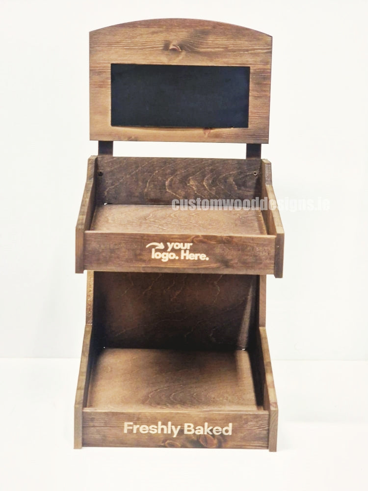 Load image into Gallery viewer, Dark Pine Two-Tiered Countertop Display for Baked Goods - Custom Wood Designs