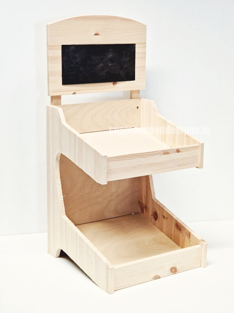 Load image into Gallery viewer, Natural Pine Two-Tiered Countertop Display for Baked Goods - Custom Wood Designs