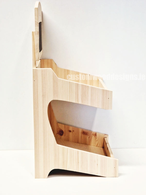Load image into Gallery viewer, Natural Pine Two-Tiered Countertop Display for Baked Goods - Custom Wood Designs