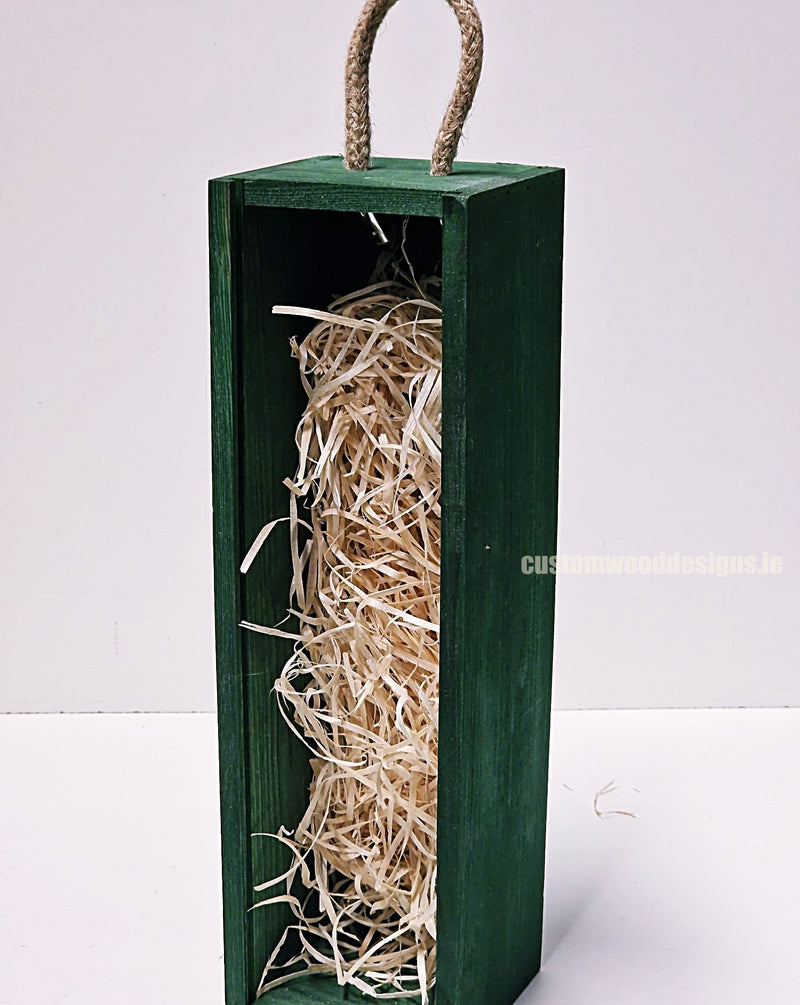 Load image into Gallery viewer, Sliding Lid Bottle Box - Single Green x25 Custom Wood Designs __label: Multibuy Bottle Box Bottle Boxes gift box Gift Boxes Single bottle box wooden Box CustomWoodDesignsIrelandCorporategiftboxesBottleBoxesGiftingboxesforbottleslaserengravedbottleboxespersonalisedbottleboxesCorporateboxesrust_3_c16336d7-7d57-49d3-91fc-b8584308847f