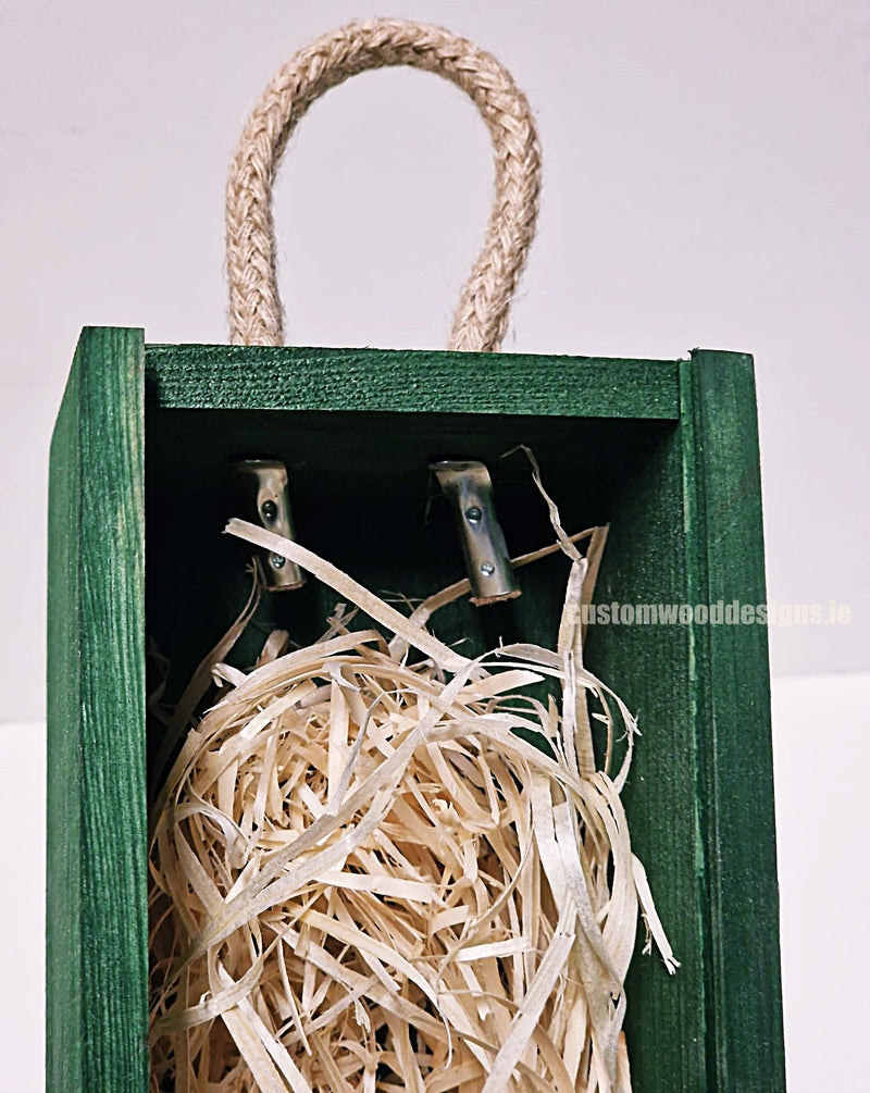 Load image into Gallery viewer, Sliding Lid Bottle Box - Single Green x25 Custom Wood Designs __label: Multibuy Bottle Box Bottle Boxes gift box Gift Boxes Single bottle box wooden Box CustomWoodDesignsIrelandCorporategiftboxesBottleBoxesGiftingboxesforbottleslaserengravedbottleboxespersonalisedbottleboxesCorporateboxesrust_5_76b55e10-cf8f-4239-99db-d74fb8922fbf