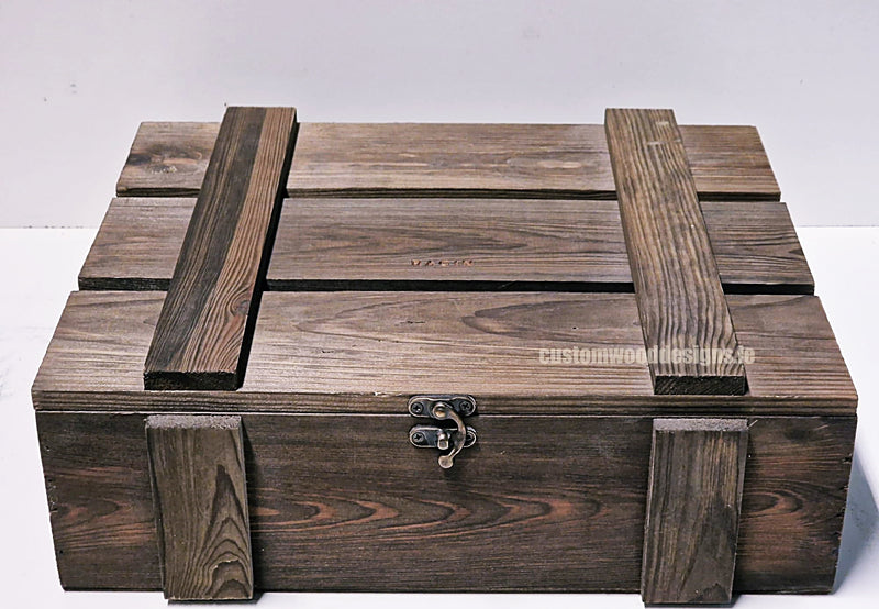 Load image into Gallery viewer, Rustic 3 Bottle Box - Brown x 25 Corporate Gift Box with Wood Wool Custom Wood Designs __label: Multibuy box corporate gift hamper triple wine box wood wool CustomWoodDesignsIrelandCorporategiftboxesBottleBoxesGiftingboxesforbottleslaserengravedbottleboxespersonalisedbottleboxesCorporateboxesrusticboxwinebo_11_1ddf5350-b743-4814-b2d7-146be913dad5
