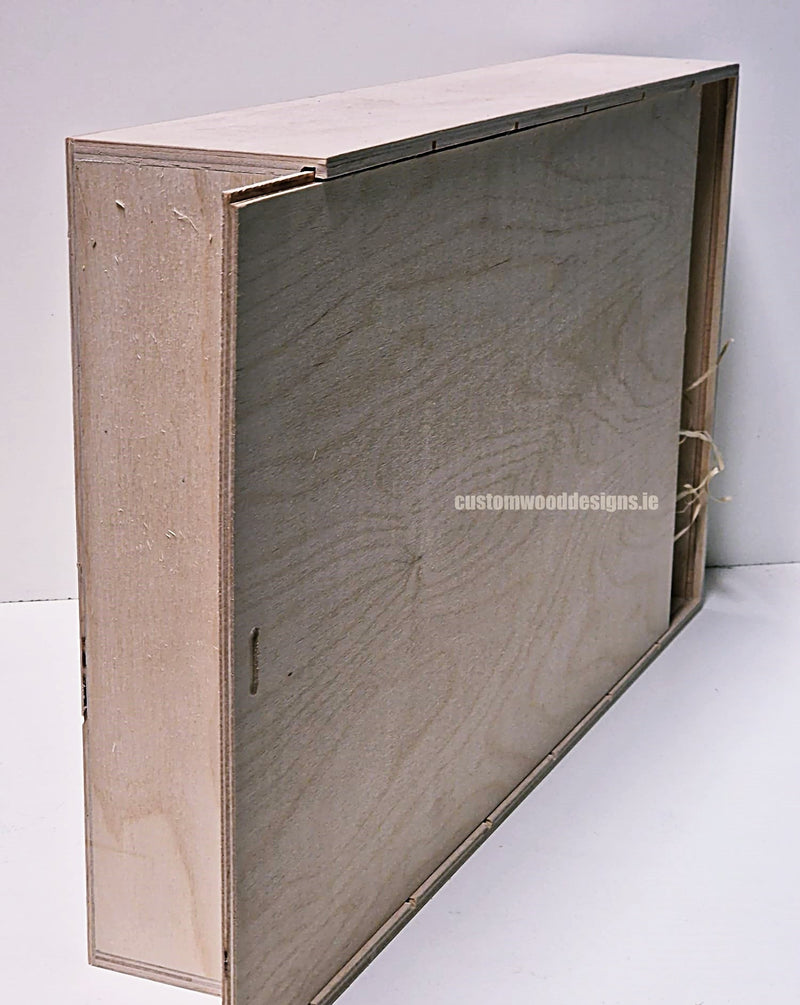 Load image into Gallery viewer, Sliding Lid 6 Bottle Box - Natural x 25 Corporate Gift Box with Wood Wool Custom Wood Designs box corporate gift hamper triple wine box wood wool CustomWoodDesignsIrelandCorporategiftboxesBottleBoxesGiftingboxesforbottleslaserengravedbottleboxespersonalisedbottleboxesCorporateboxesrusticboxwinebo_15_ede235dc-6e61-46bd-8fc1-11d5