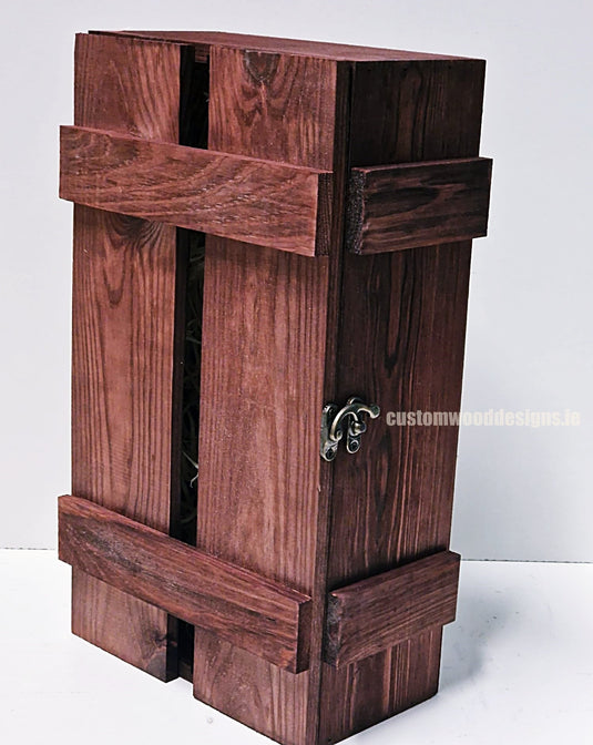 Rustic Bottle Box - Burgundy Double x 25 Bottle box Custom Wood Designs __label: Multibuy Bottle Box gift box Gift Boxes wooden Box CustomWoodDesignsIrelandCorporategiftboxesBottleBoxesGiftingboxesforbottleslaserengravedbottleboxespersonalisedbottleboxesCorporateboxesrusticboxwinebo_9_710a286d-6755-4b33-887b-95b56