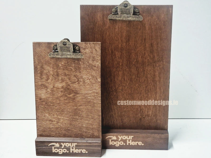 Load image into Gallery viewer, Clipboard Block Set - A5 Rich Brown x10 Custom Wood Designs CustomWoodDesignsIrelandDoublesidedA4sizePointofsaleInformationholderA4clipboardandblocksetInformationDisplayretailhospitalitycorporateCWD_10_1f6c6e52-edcf-4e64-be1e-17833849f248