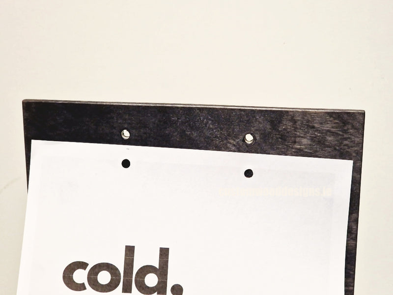 Load image into Gallery viewer, Double Sided Info Display - A5 Black x10 Custom Wood Designs CustomWoodDesignsIrelandDoublesidedA4sizePointofsaleInformationholderA4clipboardandblocksetInformationDisplayretailhospitalitycorporateCWD_19