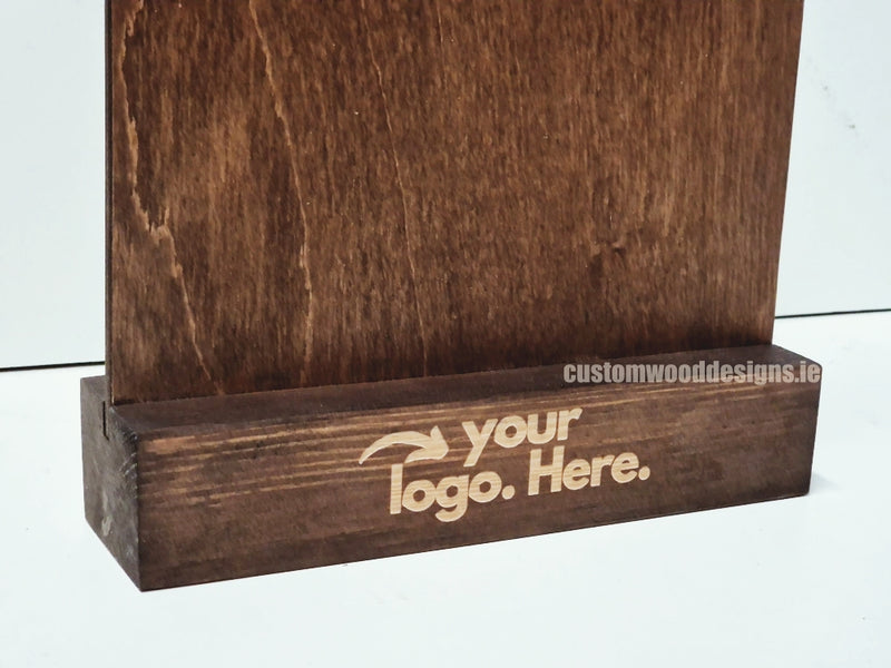 Load image into Gallery viewer, Clipboard Block Set - A4 Rich Brown x10 Custom Wood Designs CustomWoodDesignsIrelandDoublesidedA4sizePointofsaleInformationholderA4clipboardandblocksetInformationDisplayretailhospitalitycorporateCWD_1