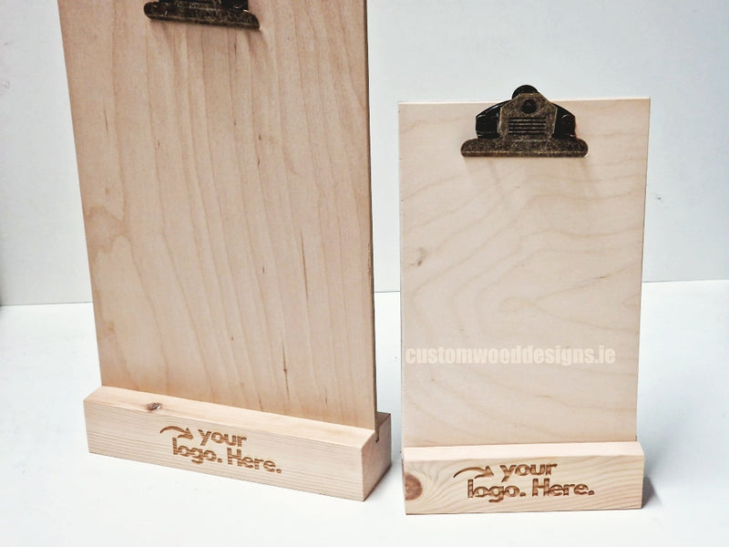 Load image into Gallery viewer, Clipboard Block Set - A5 Natural x10 Custom Wood Designs CustomWoodDesignsIrelandDoublesidedA4sizePointofsaleInformationholderA4clipboardandblocksetInformationDisplayretailhospitalitycorporateCWD_2