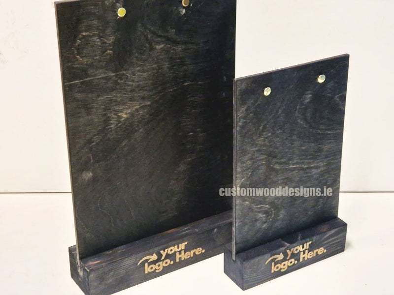 Load image into Gallery viewer, Double Sided Info Display - A4 Black x10 Custom Wood Designs CustomWoodDesignsIrelandDoublesidedA4sizePointofsaleInformationholderA4clipboardandblocksetInformationDisplayretailhospitalitycorporateCWD_34