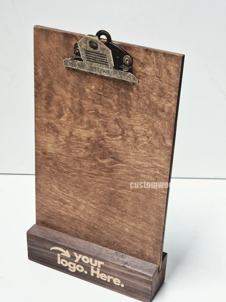 Load image into Gallery viewer, Clipboard Block Set - A5 Rich Brown x10 Custom Wood Designs CustomWoodDesignsIrelandDoublesidedA4sizePointofsaleInformationholderA4clipboardandblocksetInformationDisplayretailhospitalitycorporateCWD_6