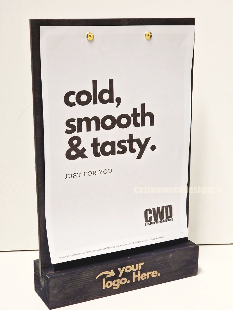 Load image into Gallery viewer, Double Sided Info Display - A4 Black x10 Custom Wood Designs CustomWoodDesignsIrelandDoublesidedA4sizePointofsaleInformationholderA4clipboardandblocksetInformationDisplayretailhospitalitycorporateCWD_7