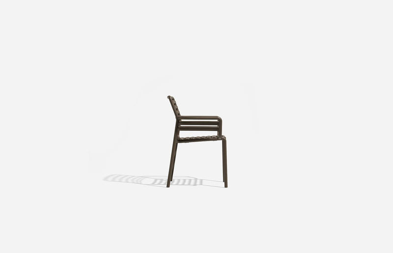 Load image into Gallery viewer, Nardi Doga outdoor armchair with wooden armrests and woven seat, perfect for patio or garden relaxation.