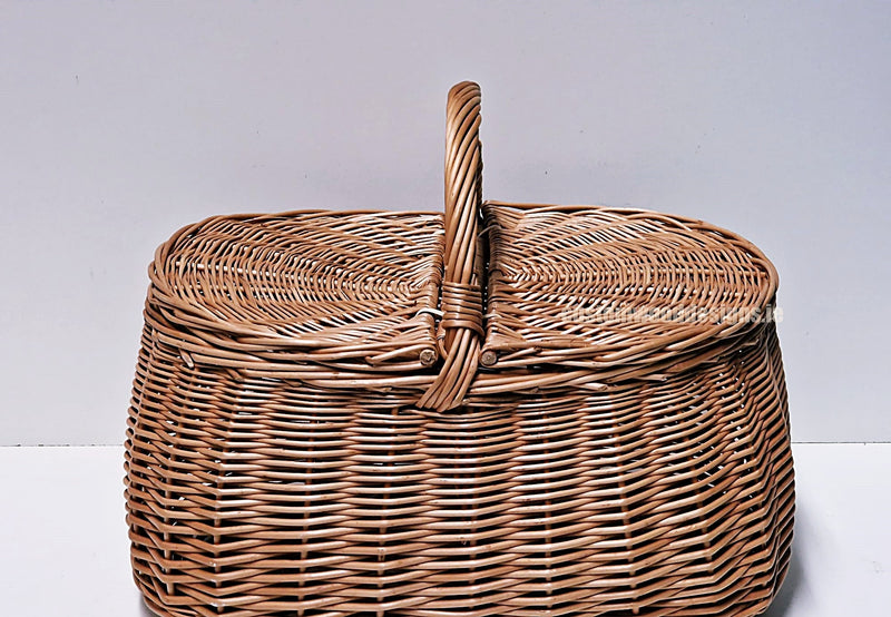 Load image into Gallery viewer, 10 x Oval Picnic Basket - 30hx38x24cm Custom Wood Designs __label: Multibuy CustomWoodDesignsIrelandIrishsuppliuerofWickerbasketsnaturalwickerbasketsPolywickebasketscorporategiftingbasketsretaildisplaybasketsdisplaybasketsgifting_15_d9749f81-afe6-413a-a613-86
