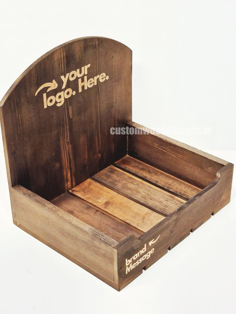 Load image into Gallery viewer, Dark Pine Crate-Style Display Countertop Display - Custom Wood Designs