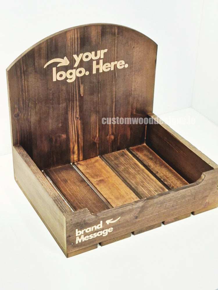 Load image into Gallery viewer, Dark Pine Crate-Style Display Countertop Display - Custom Wood Designs