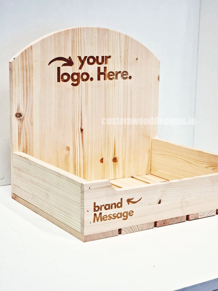 Load image into Gallery viewer, Natural Pine Crate-Style countertop Display - Custom Wood Designs
