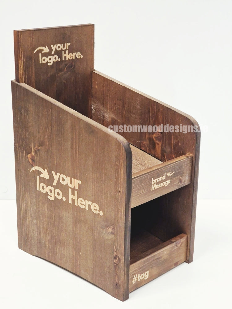 Load image into Gallery viewer, Dark Pine Three-Shelf Compact Countertop Display - Custom Wood Designs
